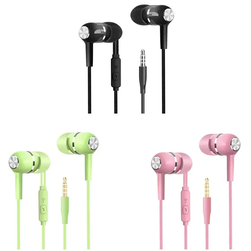 1/2/3/4 Stück Universal 3,5 mm kabelgebundene Kopfhörer Sport-Ohrhörer mit Bass-Telefon-Kopfhörer Stereo-Headset mit Mikrofon-Lautstärkeregler: Braun