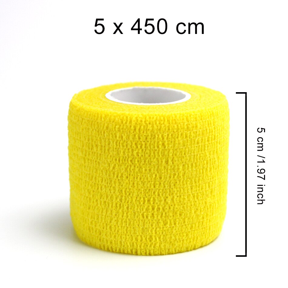 WorthWhile 5CM*450CM Self Adhesive Elastic Bandage Non-woven Fabric Tape Fitness Gear Knee Elbow Support Injury Pad: Yellow