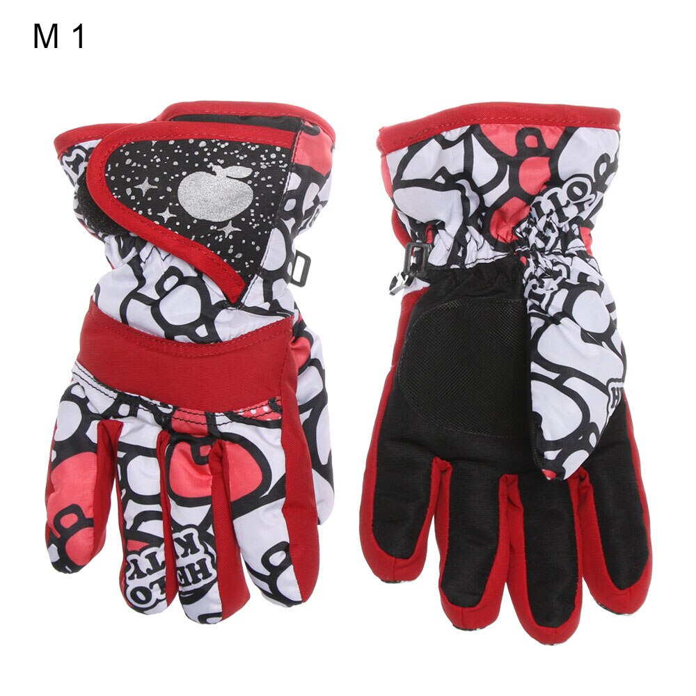 Gants chauds d'hiver pour enfants de 3 à 7 ans, pour le Ski, à manches longues, pour garçons et filles: M-1