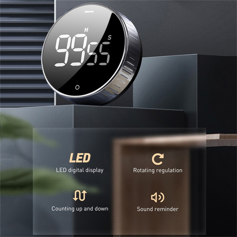 Magnetic Digital Timers Manual Countdown Kitchen Timer Countdown Alarm Clock Mechanical Cooking Timer Counter Clock Home Decor