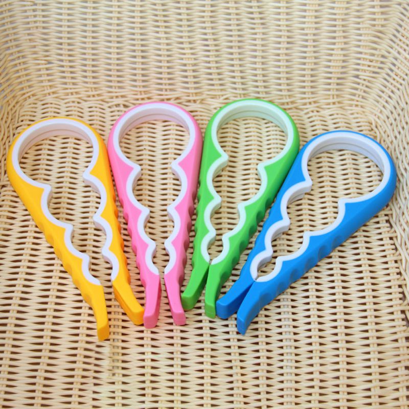 Ch- handmatige pot flesopener 4 in 1 binnenrubber draaibaar gemakkelijk vast te pakken multi-formaat voor kinderen ouderen zwakke handen artritis