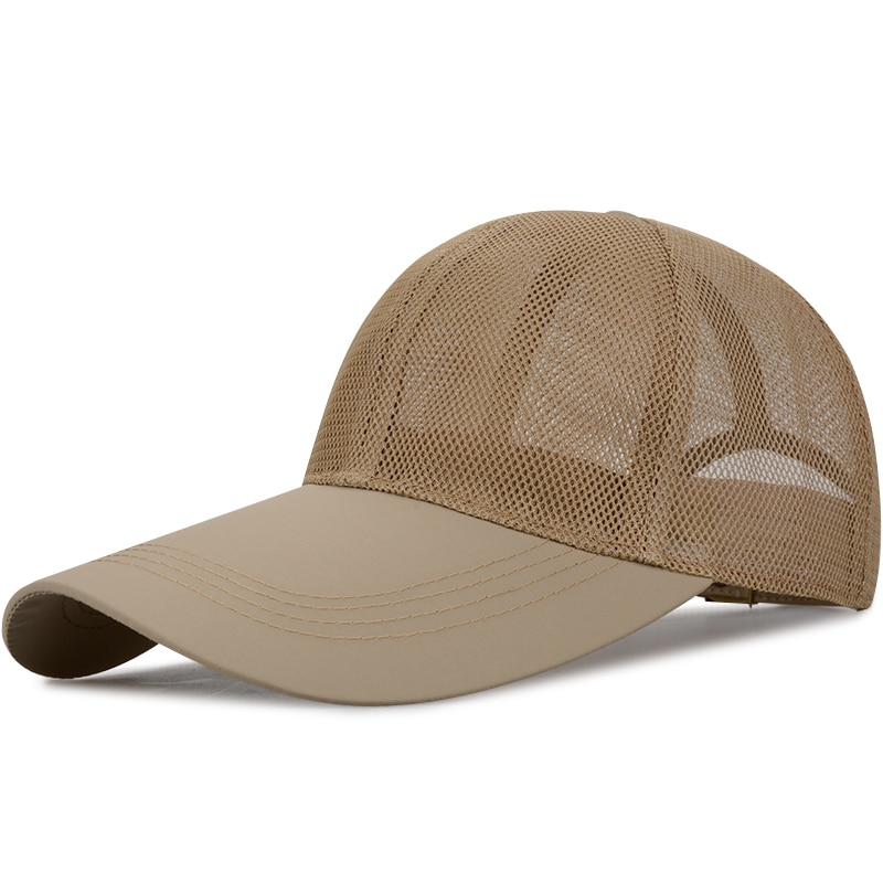 2021 papà estate all&#39;aperto pesca 11CM maglia a tesa lunga cappello da sole testa grande uomo Plus Size berretto da Baseball 56-60cm 61-65cm: 61-65cm / Khaki