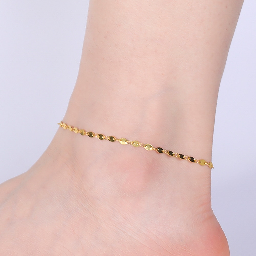 Skyrim Bohemian Gold Color Leg Ankle Bracelet for Women Girls Adjustable Trendy Beach Anklet Jewelry Best Friends