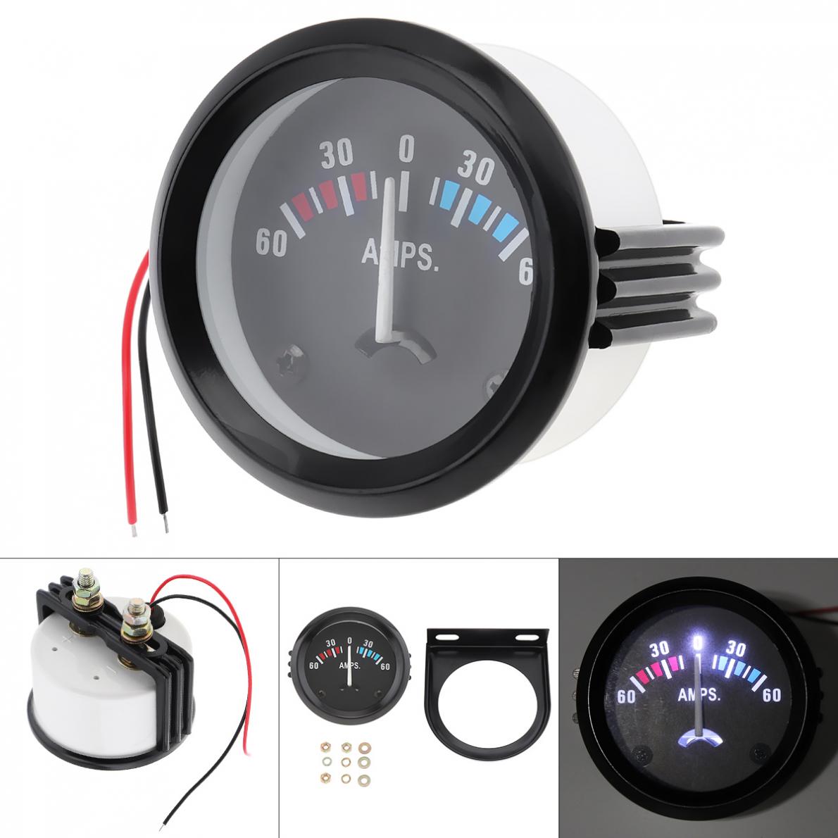 Universal 2 tommer 52mm voltmeter amperemeter olietemperatur tryk vand temp brændstofniveau gauge volt amp meter auto bilinstrument
