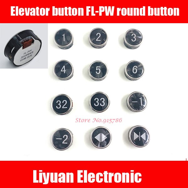 1pcs FL-PW round button/elevator button MCA outgoing call out call up and down digital white light elevator buttons 4pin
