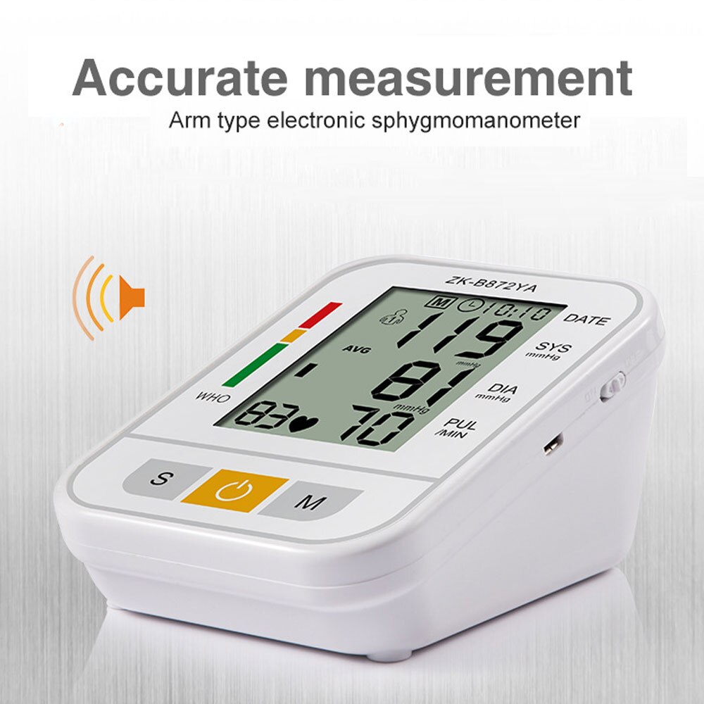 Bloeddruk Monitorupper Arm Automatische Digitale Bloeddrukmeter Pulse Meting Tool Thuis Gezondheid Bp Bloeddrukmeters