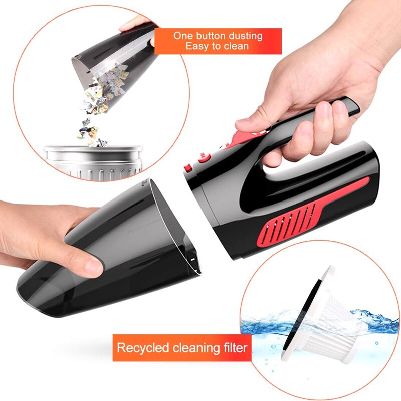 Handheld Vacuum, Hand Vacuum Cordless with High Power, Mini Vacuum Cleaner Handheld Powered By Li-Ion Battery Rechargeable Quick