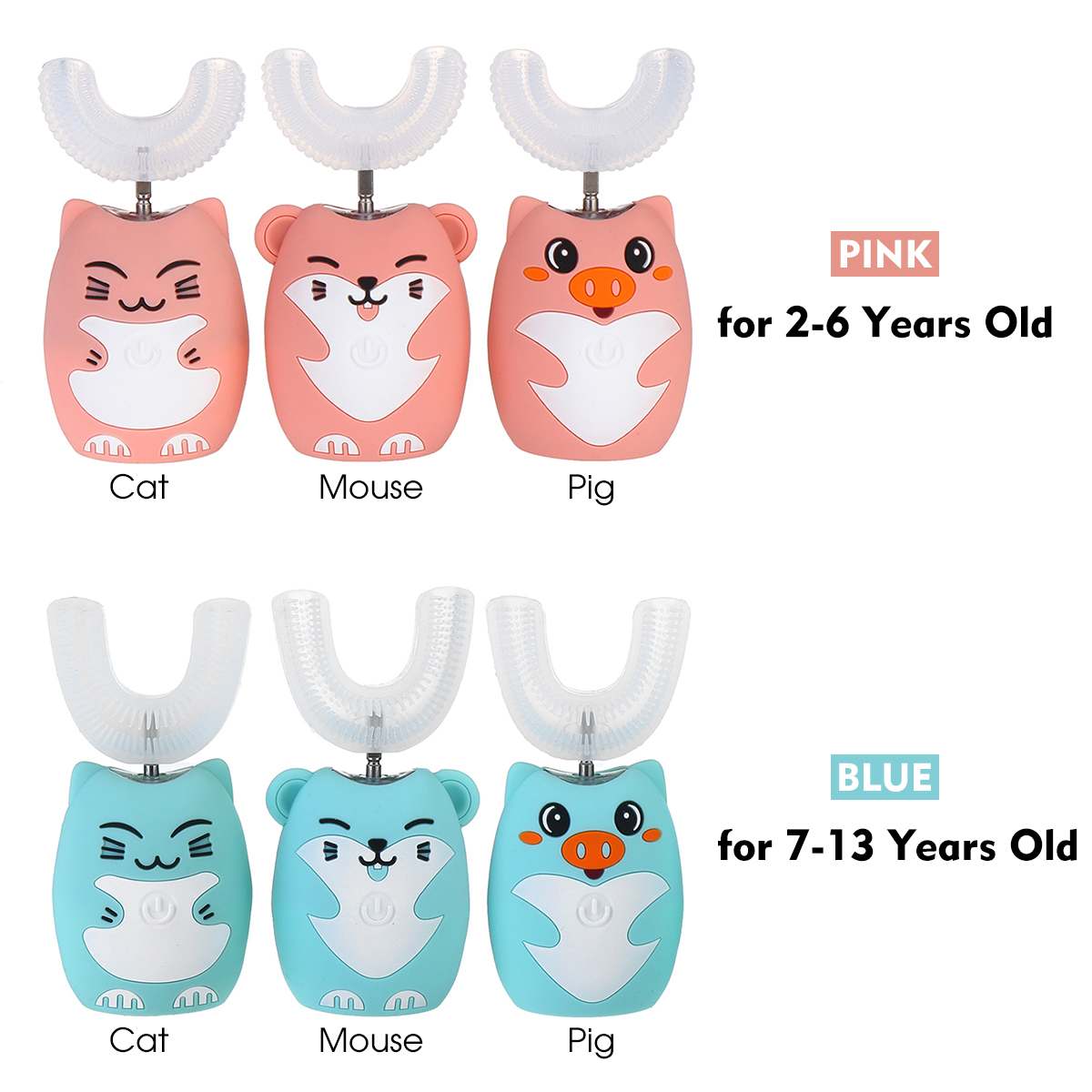 360° Sonic Automatic Electric Toothbrush With UV Light for Aged 2-13 Kid 3 Modes USB Charging IPX7 Waterproof Whitening Teeth