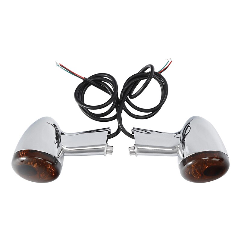 Qiilu 2 Pezzi Indicatori Di Direzione Per Moto A Proiettile - Luci Frecce Universali 12V In Metallo E ABS, Coperchio Giallo Argento, Accessori Per Personalizzare Il Motociclo - 5
