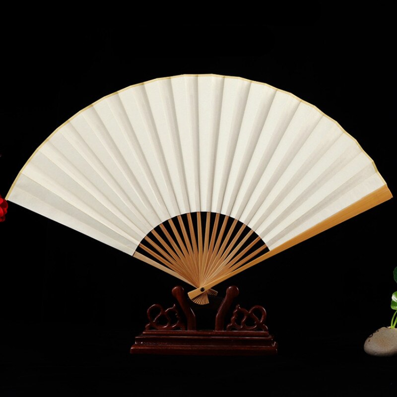 Éventail pliant en papier Xuan vierge chinois, pour calligraphie, peinture à l'encre, fournitures d'art
