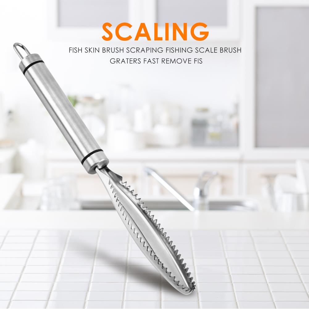Stainless Steel Fish Skin Brush Remove Scale Scraper Fish Skin Peeler Tools Remover Shaver Brush Kitchen Cooking Gadget