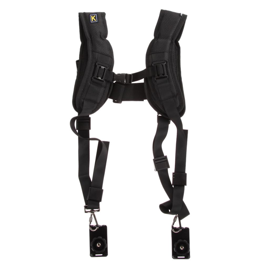 Negro doble Dual Cámara cabestrillo con correa de hombro Correa rápido cabestrillo ajuste de la correa para DSLR. Accesorios para cámaras digitales
