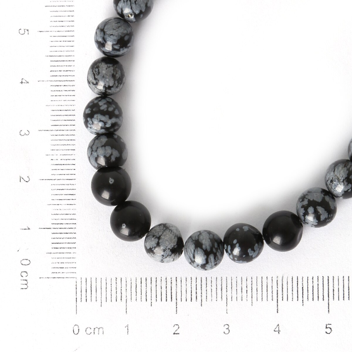 Best Verkopende Maat 4 6 8 10mm Sneeuwvlok Obsidiaan Kralen Ronde Natuursteen Kralen voor Sieraden Maken DIY Armband: 8mm 48pcs