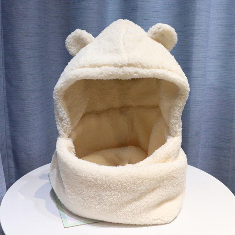 Oor Geïntegreerde Warme Muts Beanie Winter Hoeden Vrouwen Meisjes Schattige Beer Sjaal Dikke Warme Oor Winter Cap
