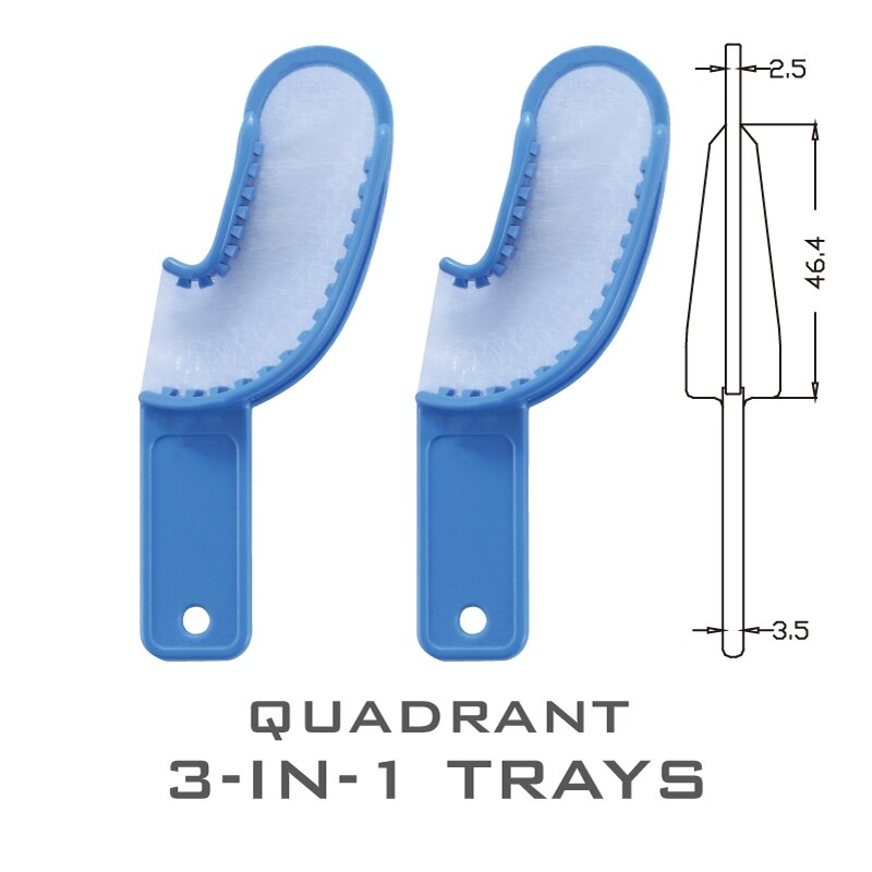 24 stuks 3-IN-1 Tandheelkundige Producten Wegwerp Plastic Kwadrant Lade