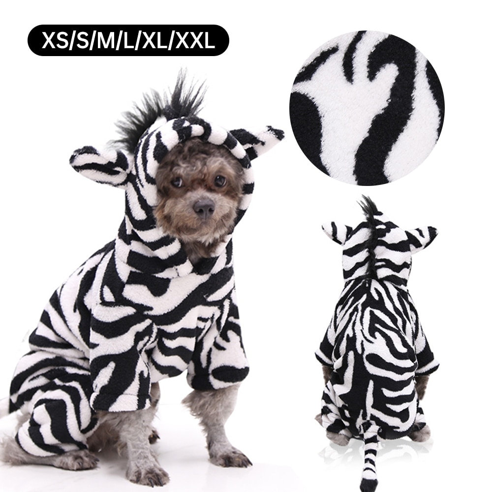 Kæledyr hundetøj pet cosplay hundetøj hvalp kat hættetrøje jakke kæledyr tøj efterår vinter zebra tøj