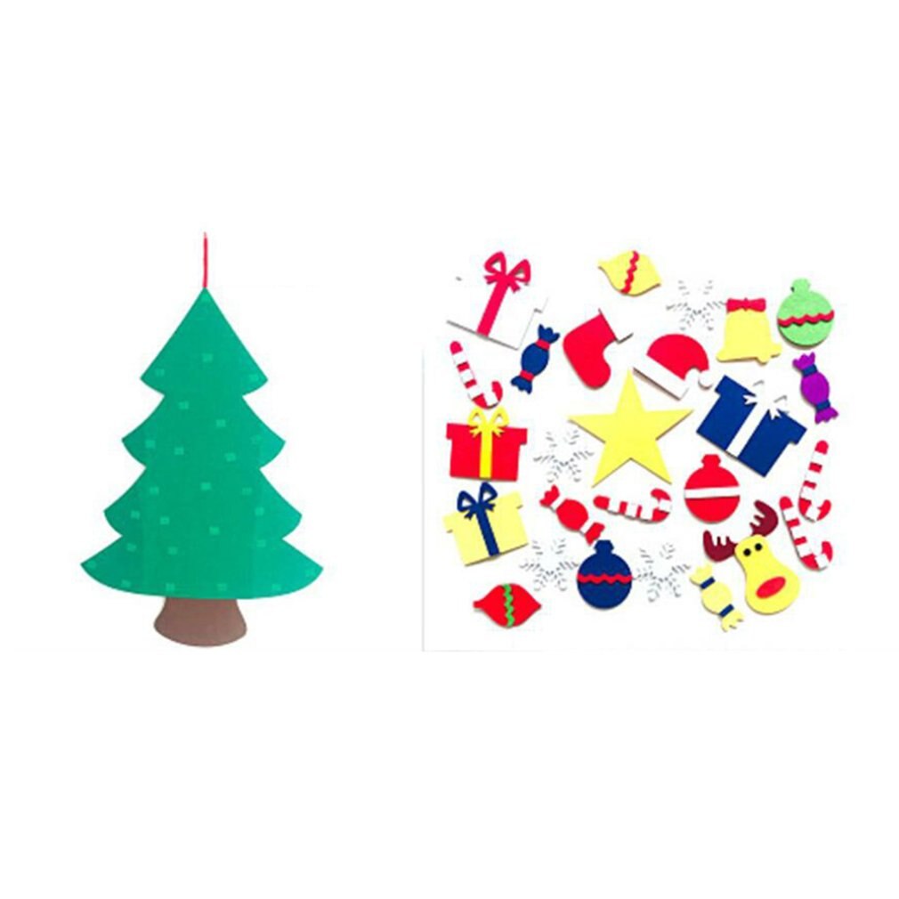 Filt juletre kalender jule nedtelling kalender anheng dekorasjon barn gjør det selv juletre: C 26 stk