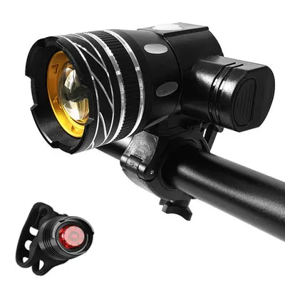 LED-Fahrradlicht-einstellen, wiederaufladbarer USB-Scheinwerfer, Taschenlampe, wasserdicht, zoombare Fahrradlampe, Z30, 15000LM, T6: Licht Gelb
