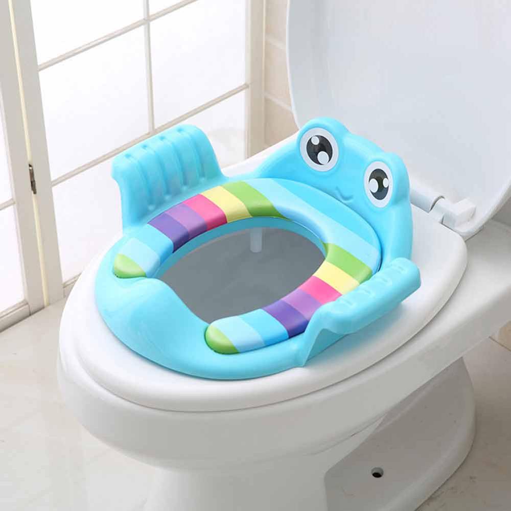 Praktisk baby toalett pottesikkert sete jenter gutter toalett treningstrener med armlener behagelig toalettsete for små barn: B2