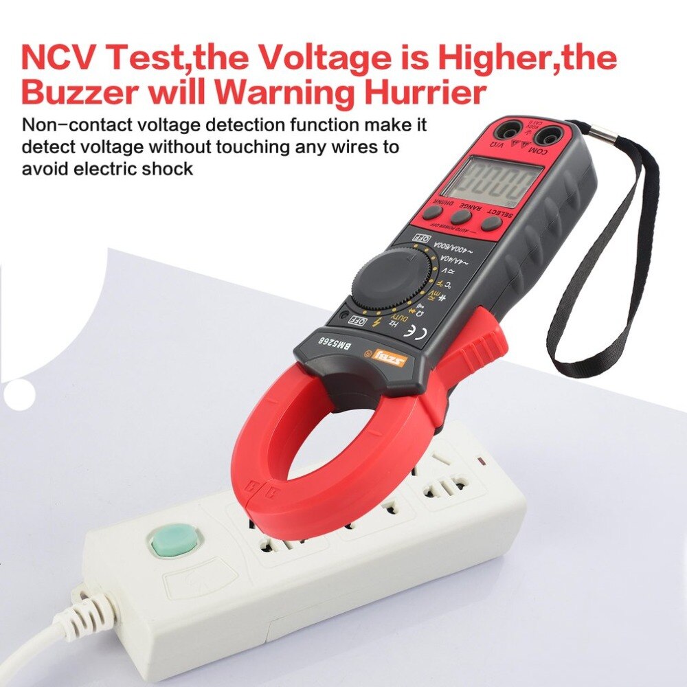 BM5268 Handheld Digital Clamp Meter Multimeter True RMS AC/DC Volt Amp Ohm Capacitance Frequency Temperature Diode Tester