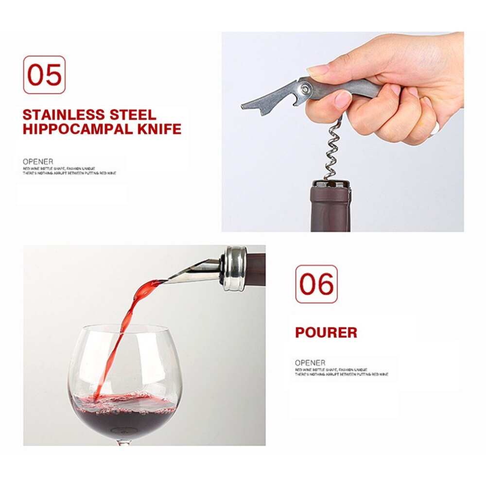 5 stk/sæt vinflaske proptrækker & tilbehørssæt vin værktøjssæt flaskeformet holder perfekt værtinde flaskeåbner