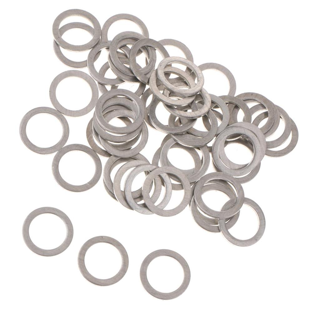 50Pcs Practical Oil Pan Screw Gasket Aluminum Oil Drain Plug Crush Washers Gaskets For Mazda 9956-41-400