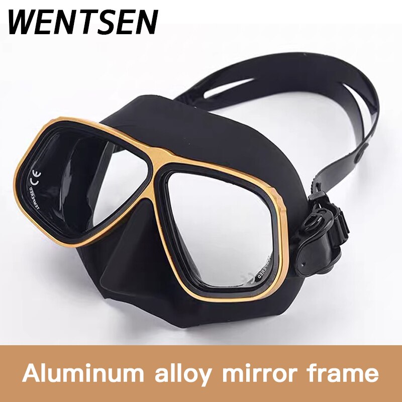 Color Alloy frame free diving goggles scuba full face mask wet tube kit Snorkeling equipment Ultra low volume Free-dive