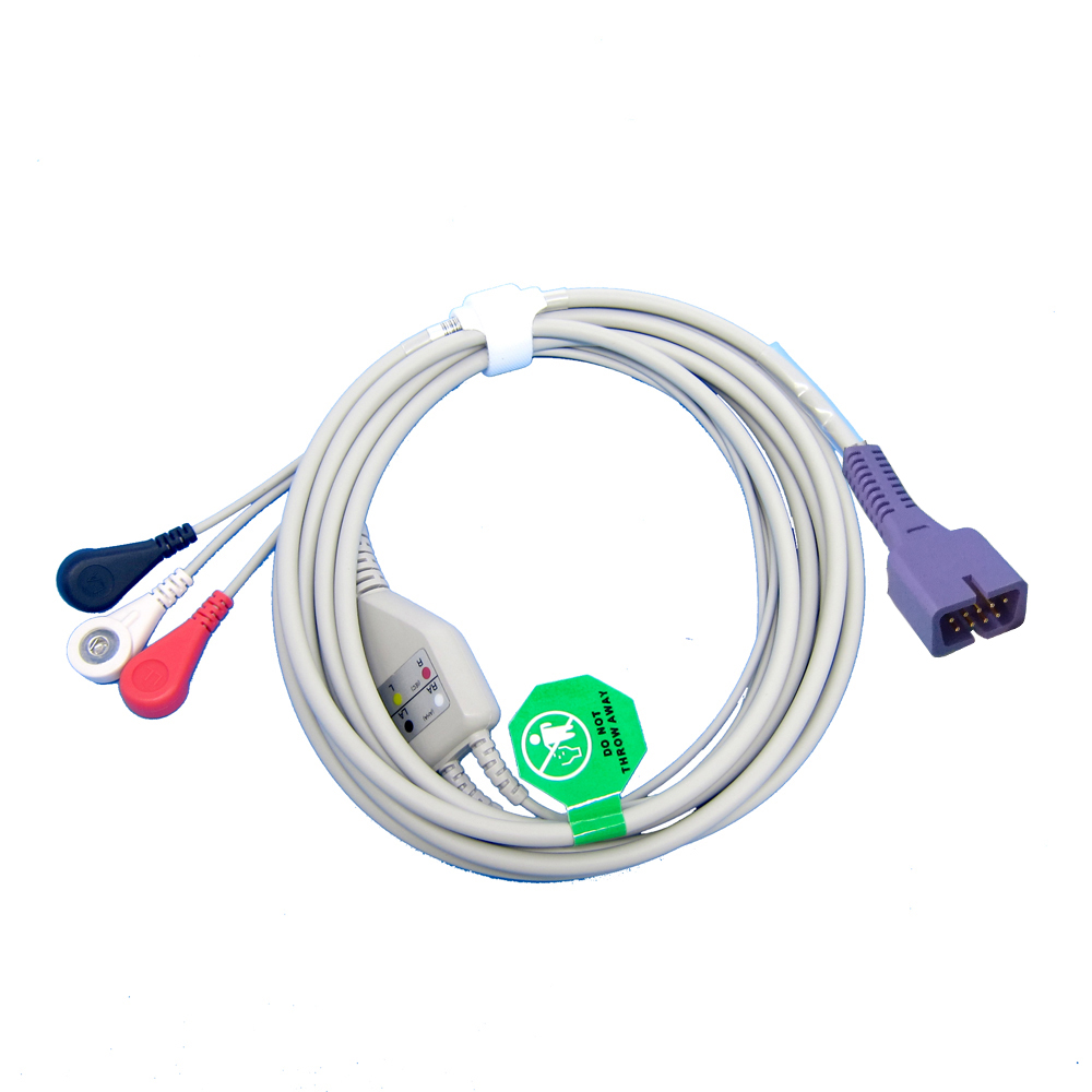 mek ecg cable MP1000 monitor de paciente mek cable ecg 9pin DB9 5 lead 3 lead ecg cable and leadwire clip snap ecg connector