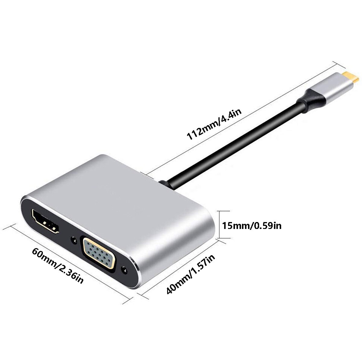 4 in1 USB C HDMI 4K VGA Adapter USB 3,1 Typ C USB-C zu VGA HDMI Video Adapter Konverter für Macbook Pro/ iPad Pro