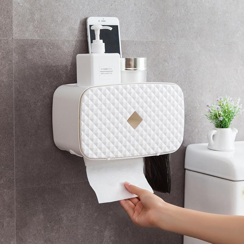Wall Mount Toiletrolhouder Waterdichte Houder Voor Toiletpapier Badkamer Toiletpapier Opbergdoos Toiletrolhouder