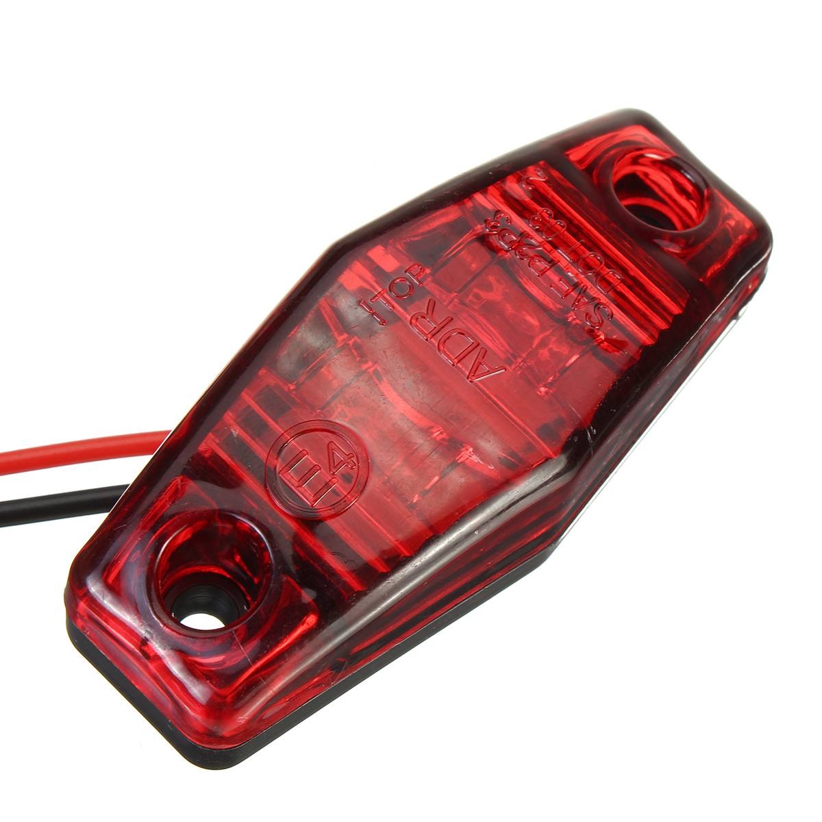 10Pcs 12V 24V Led Auto Truck Side Marker Blinker Externe Licht Flasher Strobe Signal Lamp Indicator voor Vrachtwagen Bus Van Rode