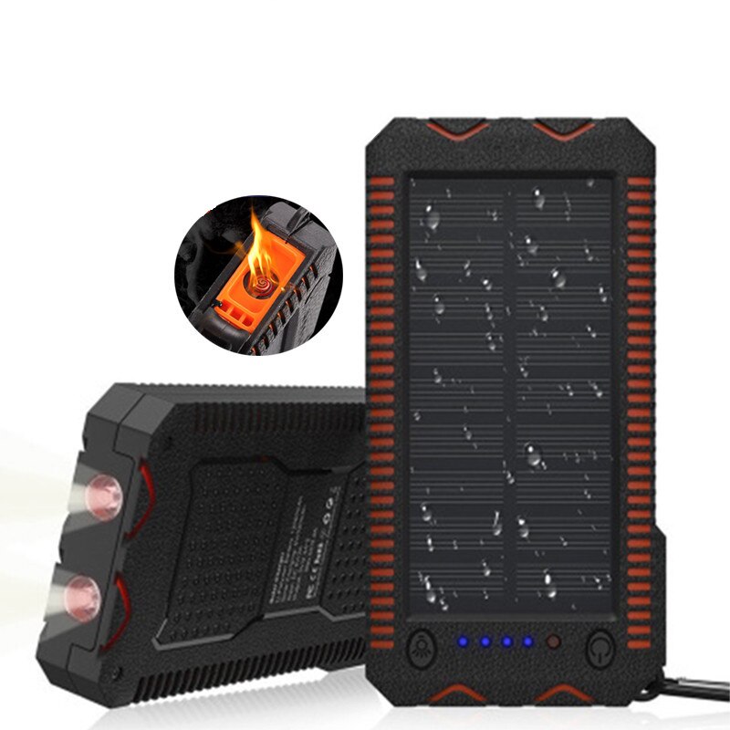 Banco de energia solar 50000mah bateria de reposição de grande capacidade à prova dwaterproof água bateria externa com sos led de emergência ao ar livre