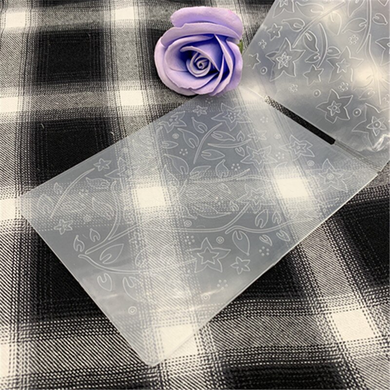 Pasta de plástico em relevo com estrela de cinco pontas, diy, modelo de papel para álbum de recortes, decoração de cartão