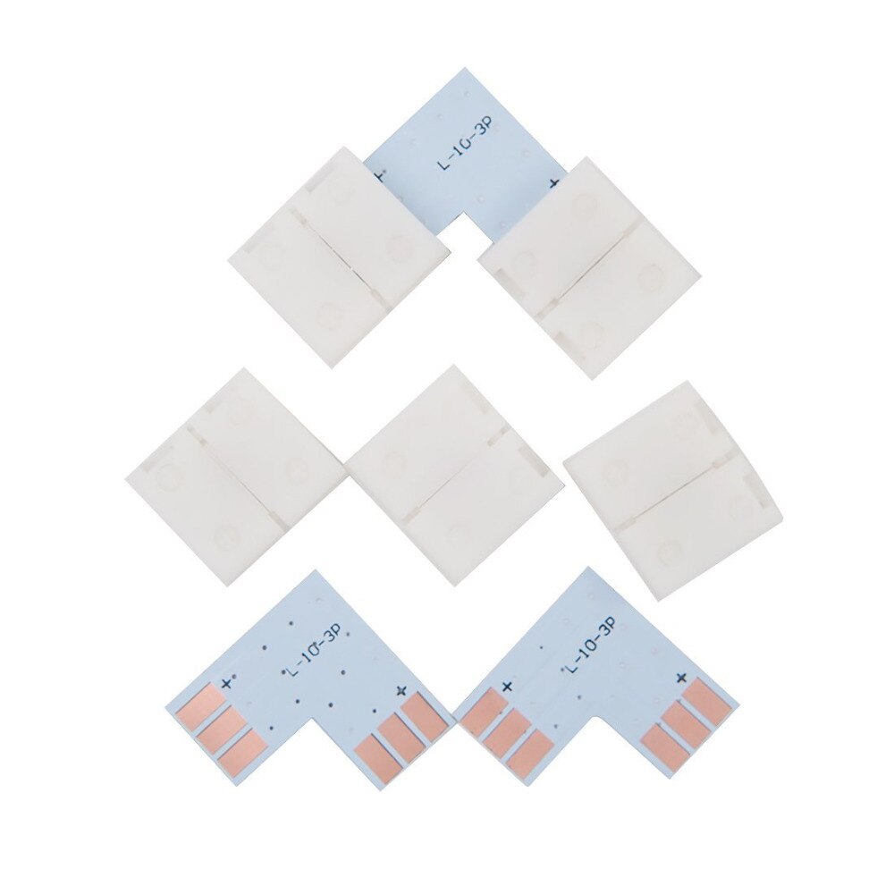 3pin 10mm Width L Shape Corner Connector Solderless For ws2811 ws2812b SK6812 Led Strip No Soldering Ambilent