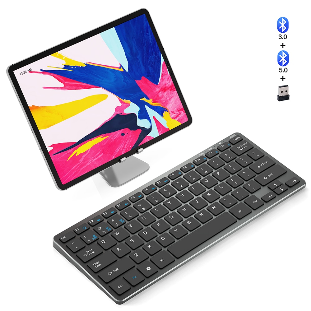 Wireless Keyboard Mini Bluetooth Toetsenbord Voor Ipad Telefoon Tablet Rubber Keycaps Oplaadbare Toetsenbord Voor Android Ios Windows
