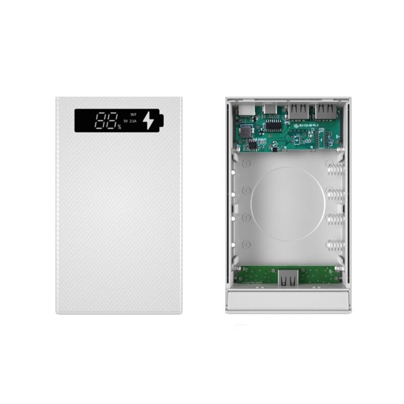 Spliced Combined DIY 18650 Battery Case Wireless Charging Power Bank Shell Portable External Box Powerbank Protector M5TB: White A