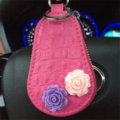 Bolsa borboleta com strass feminina, bolsa para chaves de carro rosa preto escolher 2019 moda coreana: rose two flower