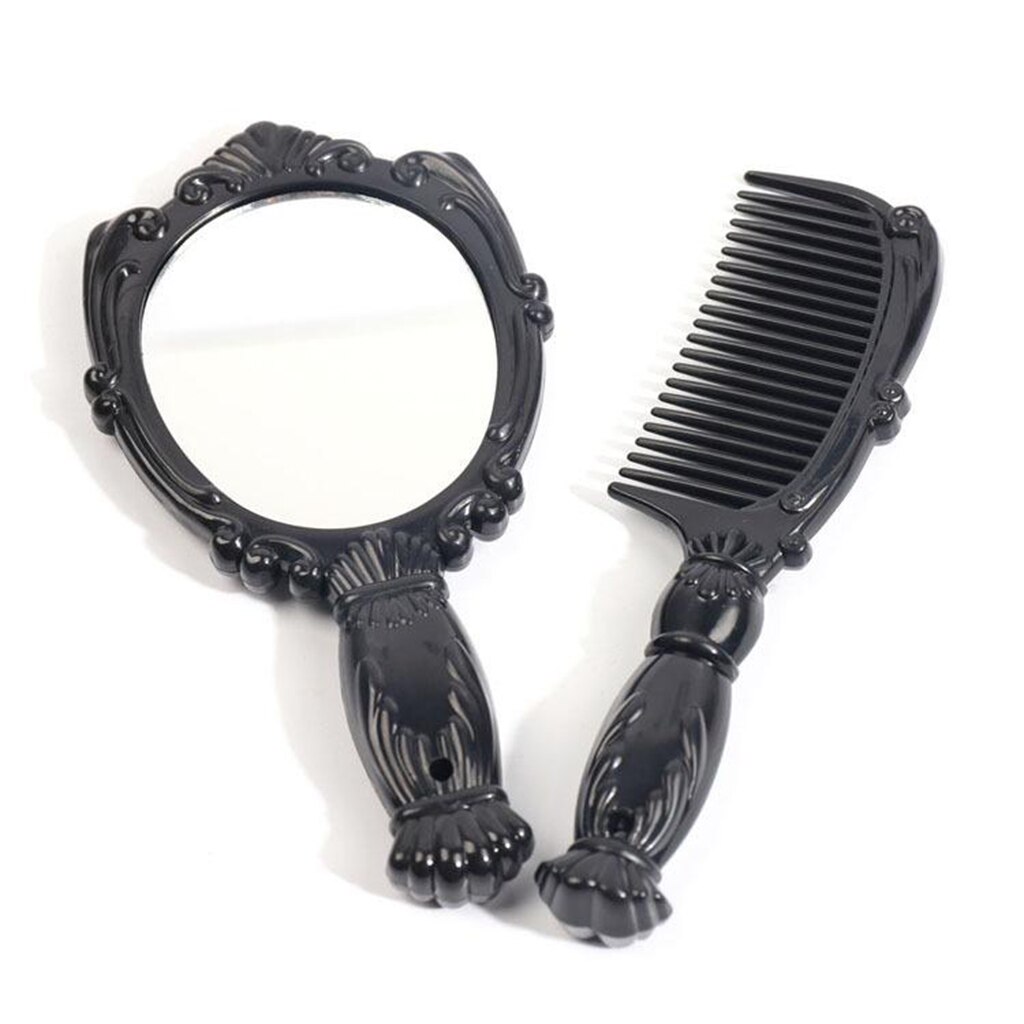 Juego de Peine de espejo de mano, espejo de tocador decorativo Vintage, juego de peine, herramientas de peinado del cabello,