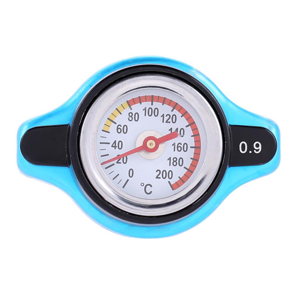 Tapa de radiador para coche, medidor de temperatura del agua, medidor termostático, mejora la presión del radiador y el rendimiento de refrigeración, Universal: 0.9Bar