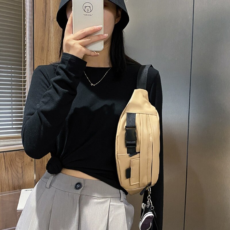 Pu leren heren schoudertas outdoor sport messenger bag waterdichte vrijetijdstas borsttas riem heuptas