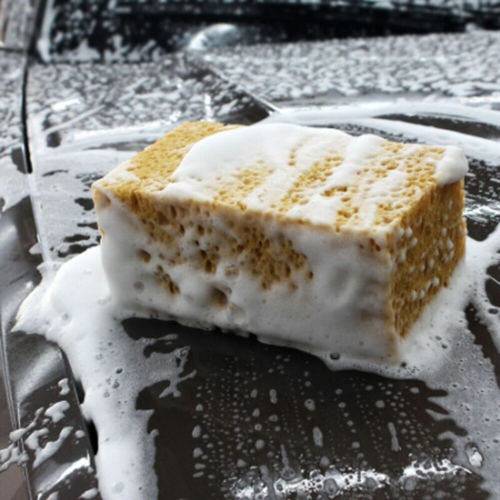 1x 21x11x9cm Auto Washing Yellow Sponge Cleaning Reusable Home Supplies Tools