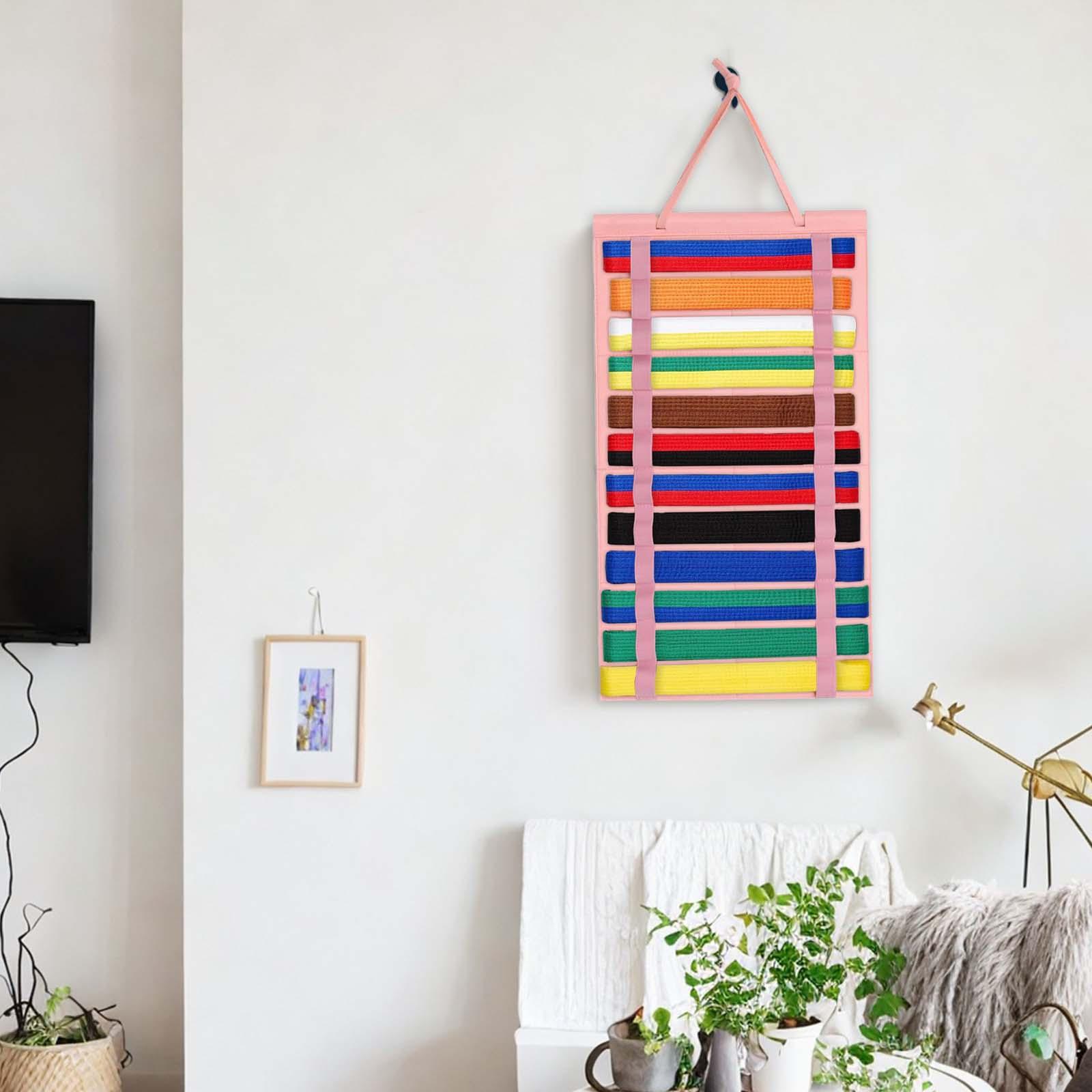 Taekwondo Riem Display Muur Opknoping Karate Riem Display Rack Vilten Doek Vechtsport Riemen Organizer voor MMA Taekwondo Boksen
