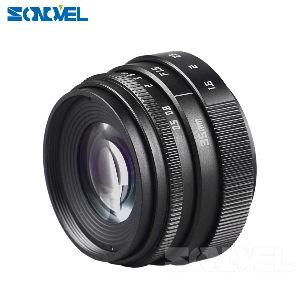 Objectif caméra 35mm f1.6 C monture caméra CCTV objectifs II pour N1 Fujifilm Fuji NEX Micro 4/3 EOS M
