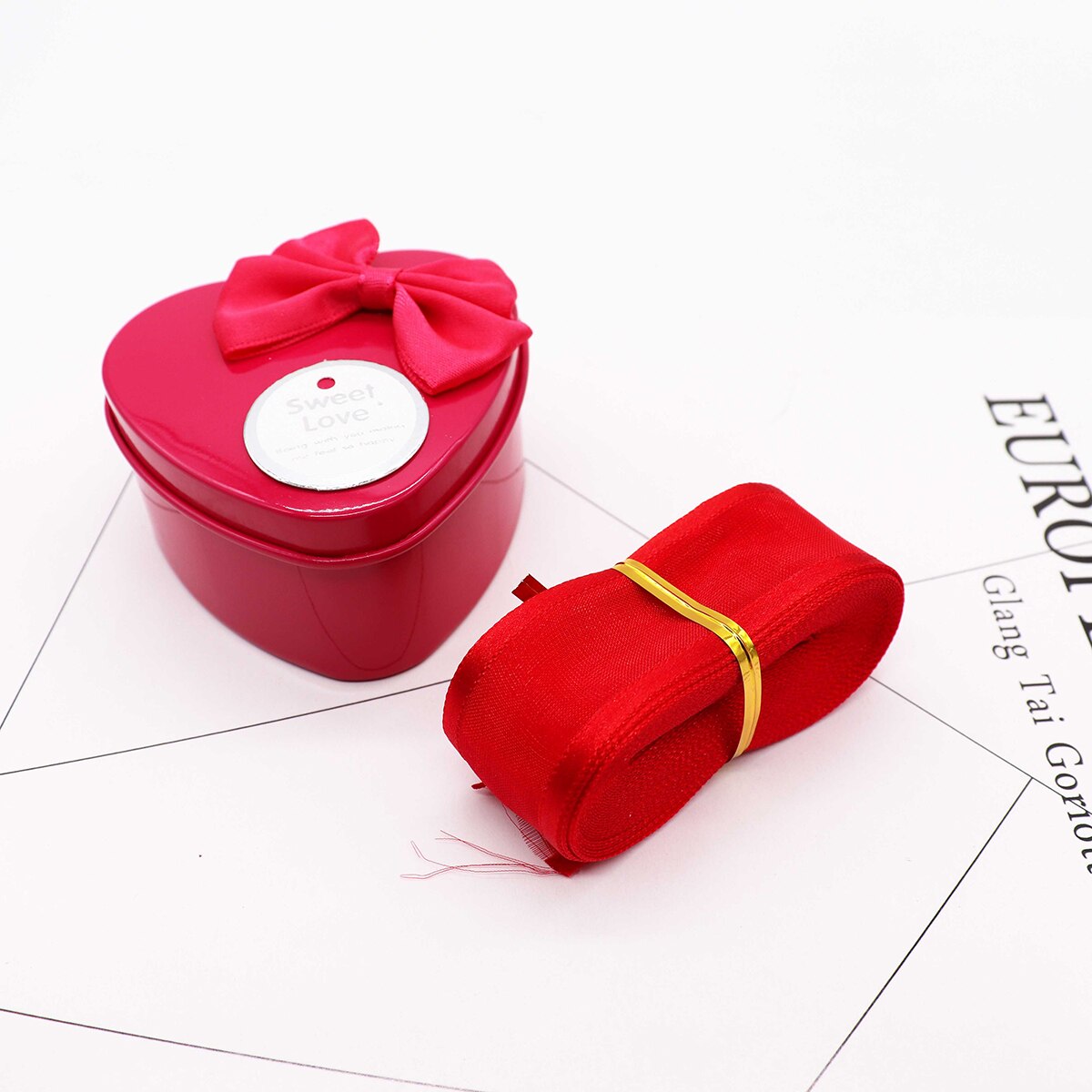 5M 25mm Satin- Rand Organza Band für Hochzeit Party Dekoration Band Handgemachte Verpackung Haar BöGen DIY Weihnachten Band: 2