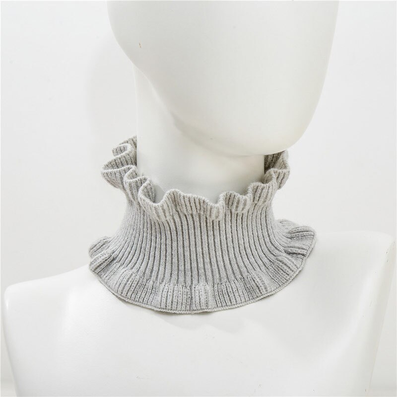 Dames gebreide sjaal lus effen kleur warme sjaals hoofdband decoratie haaraccessoires herfst winter elastische brede hoofddeksels: Lichtgrijs