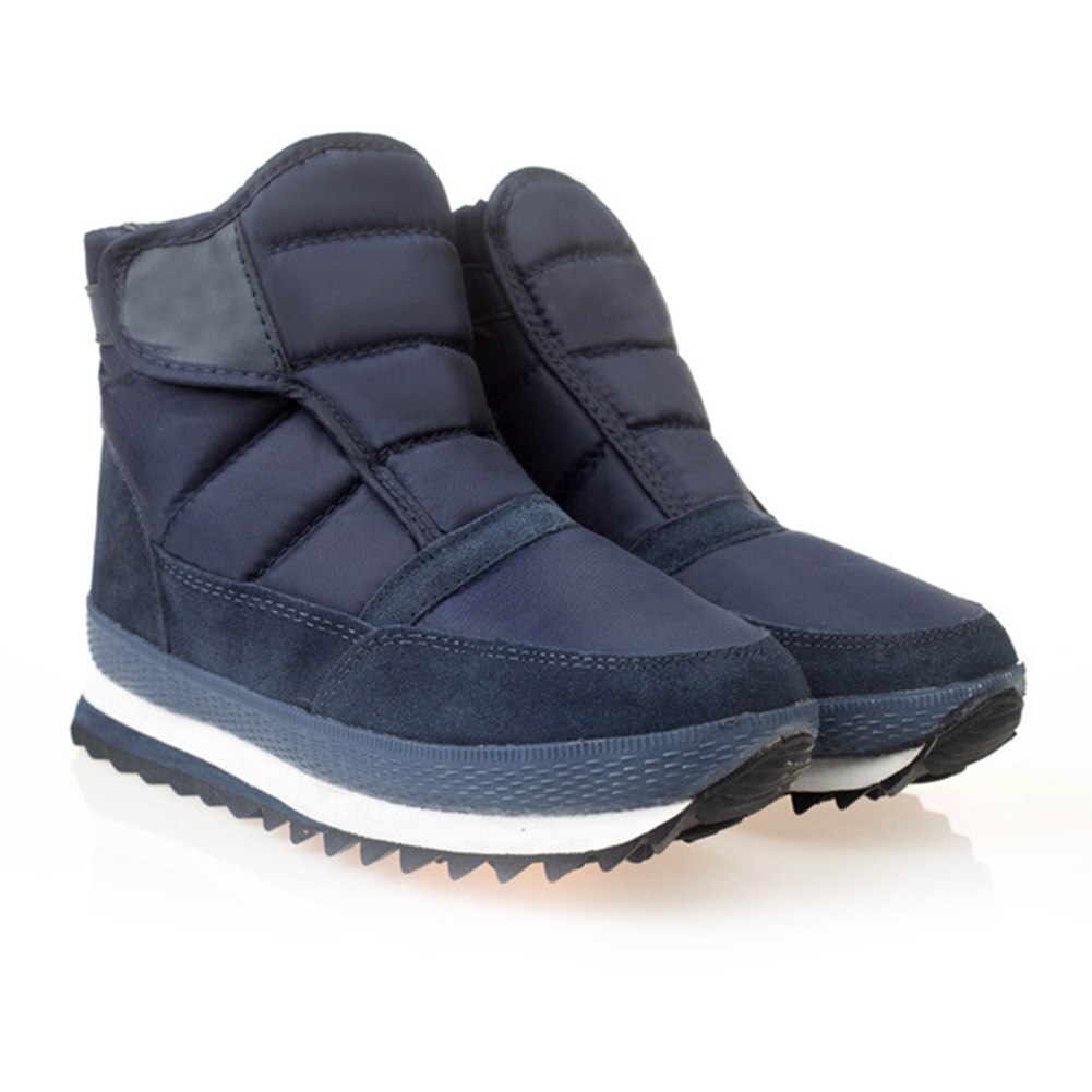 Botas de neve masculina inverno quente impermeável velo forrado tornozelo botas caminhadas sapatos casuais zj55: Azul / 45