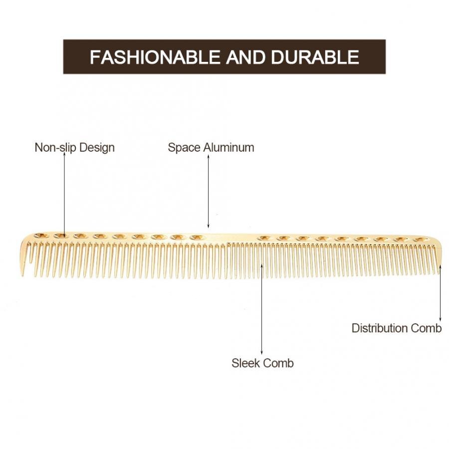 Hair Comb Space Aluminum Stainless Steel Anti- static Comb Beauty Tools For Salon Hairdressing Brush With Handle