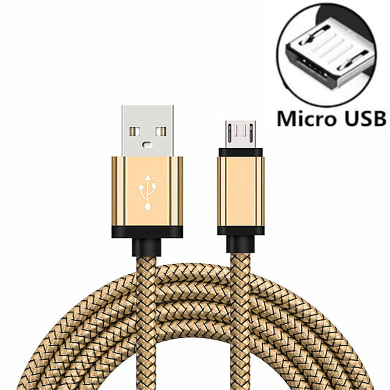 Câble Micro USB 2,4a pour recharge rapide et transfert de données, cordon de chargeur pour téléphone Huawei Y7P Y6P Y5P P Smart Honor 9A 9C 9S 8A 8S: Gold