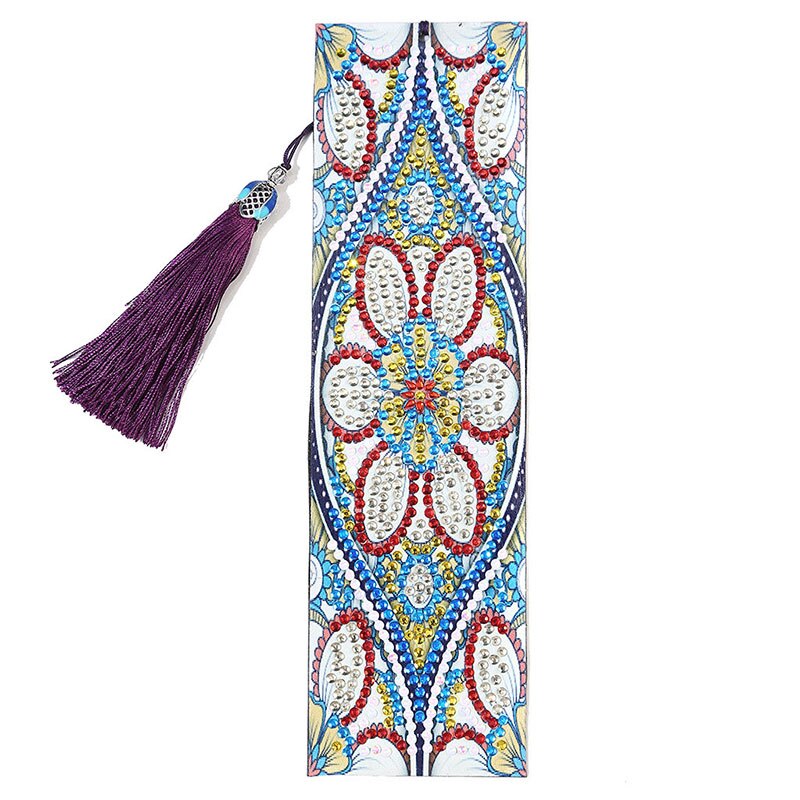 Marcapáginas de cuero con cuentas para adultos, marcapáginas con cuentas, manualidad para: mandala flower