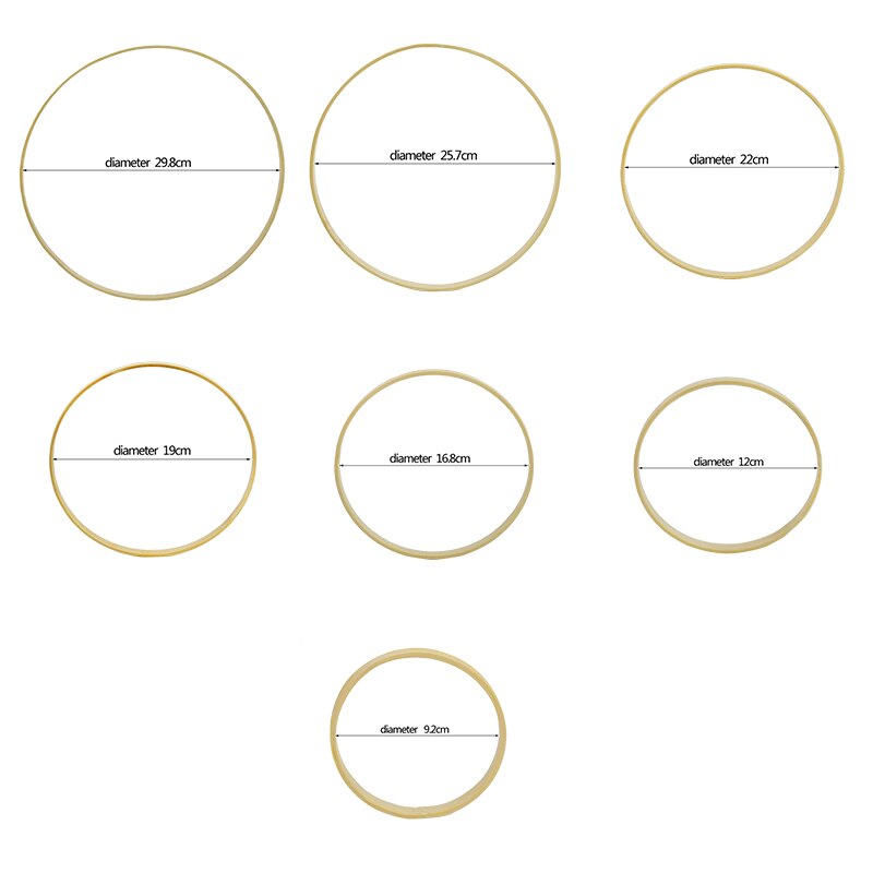 5Pcs Wooden Bamboo Floral Hoop Wreath DIY Macrame Craft Wall Hanging Hoop Ring For Christmas Easter Wedding Party Decoration